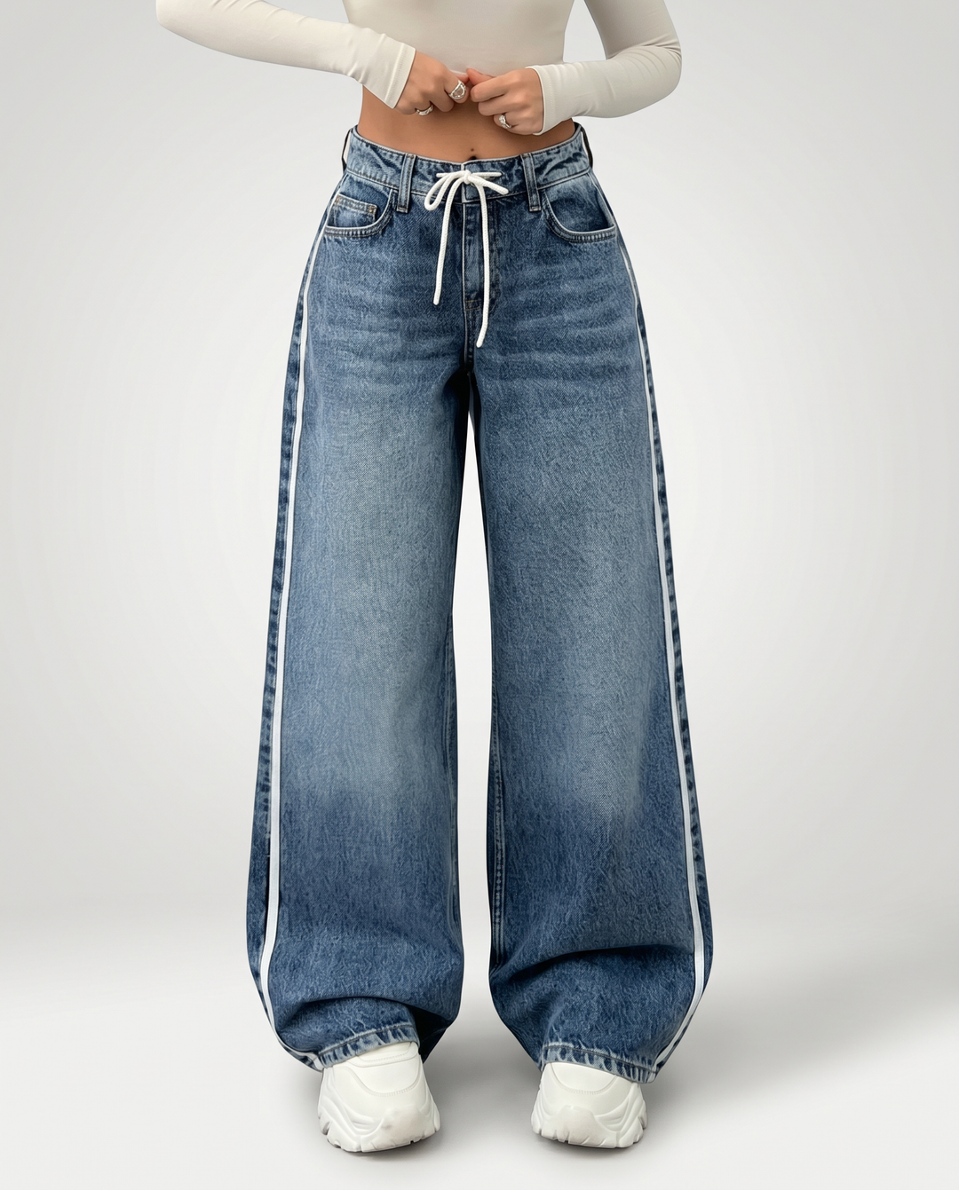 Celia | Wide-Leg Jeans with Side Stripe