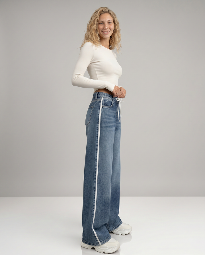 Celia | Wide-Leg Jeans with Side Stripe