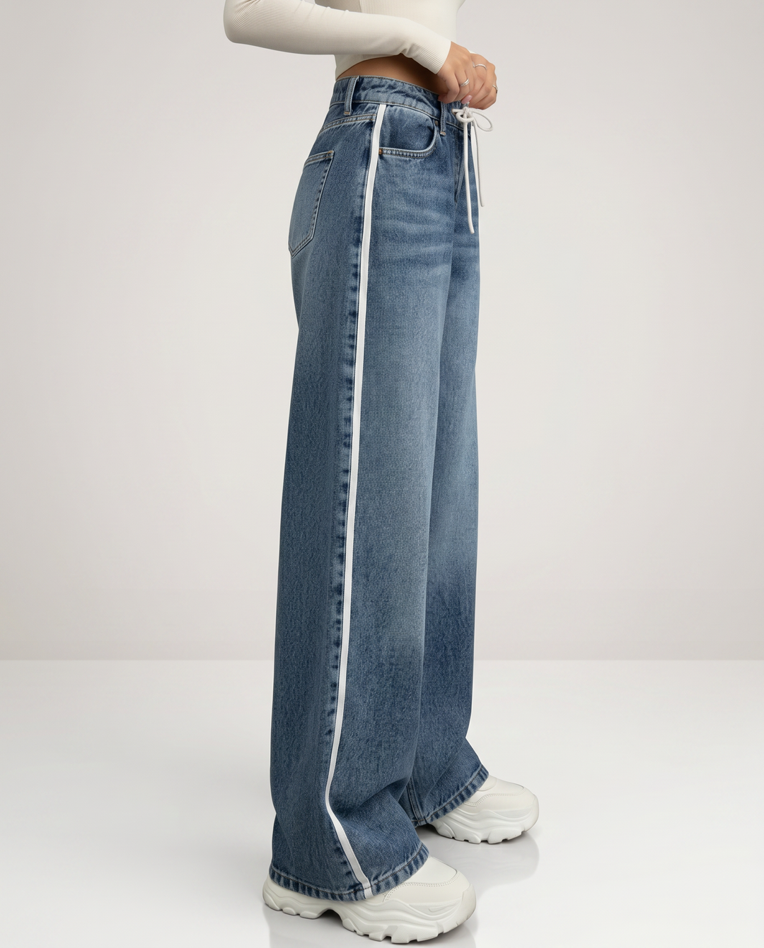 Celia | Wide-Leg Jeans with Side Stripe