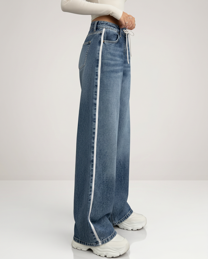 Celia | Wide-Leg Jeans with Side Stripe