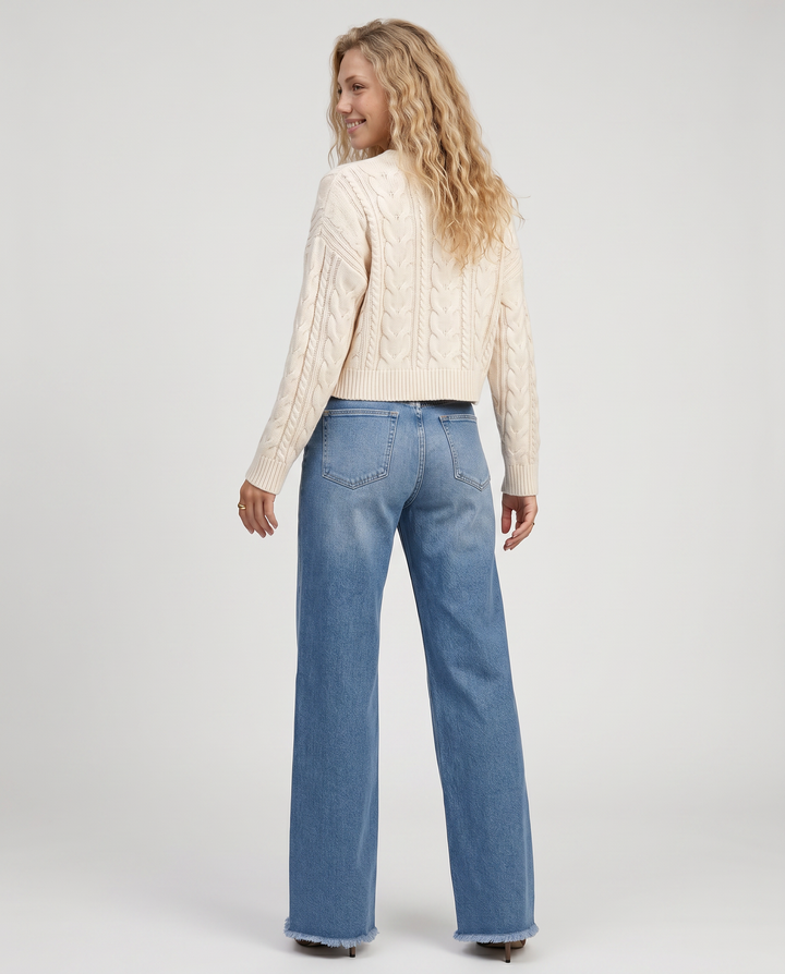Kari | Wide-Leg Jeans with Frayed Hem