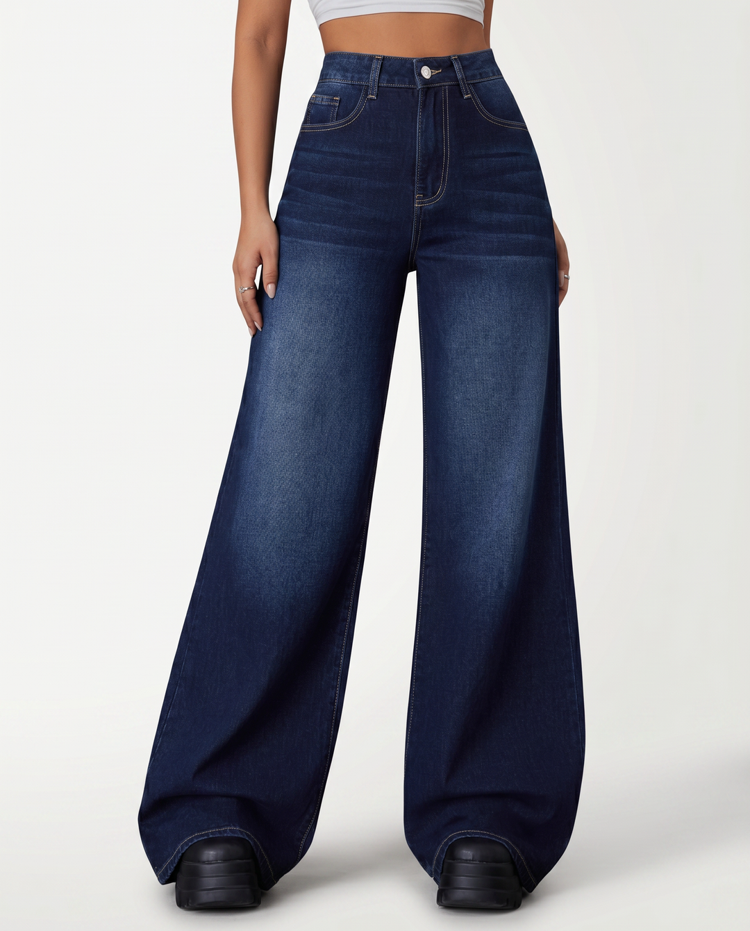 Leona | Wide-Leg Jeans with Mid Rise