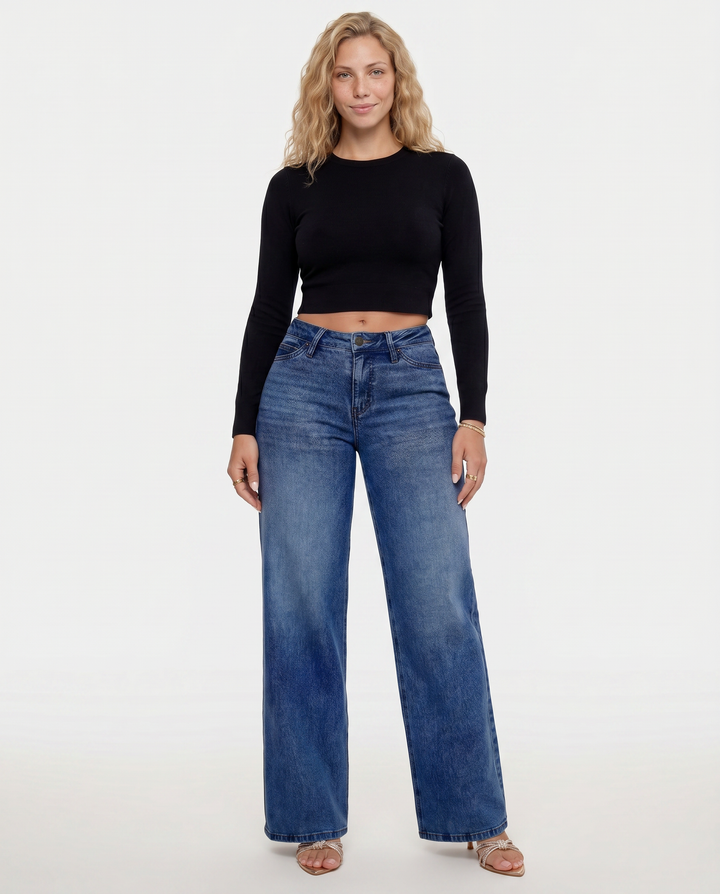 Alberta | Wide-Leg Jeans with Mid Waist