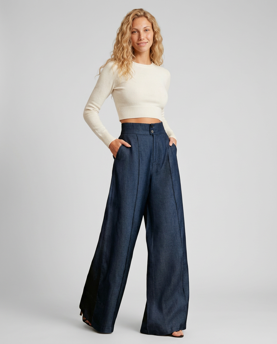 Bessie | Wide-Leg Jeans with Front Closure