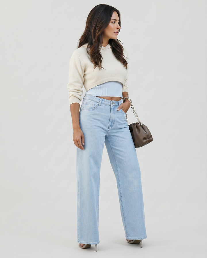 Roxie | Wide-Leg Jeans with Distressed Knees