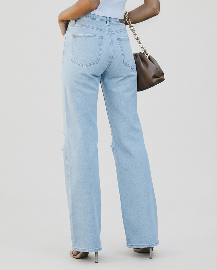 Roxie | Wide-Leg Jeans with Distressed Knees