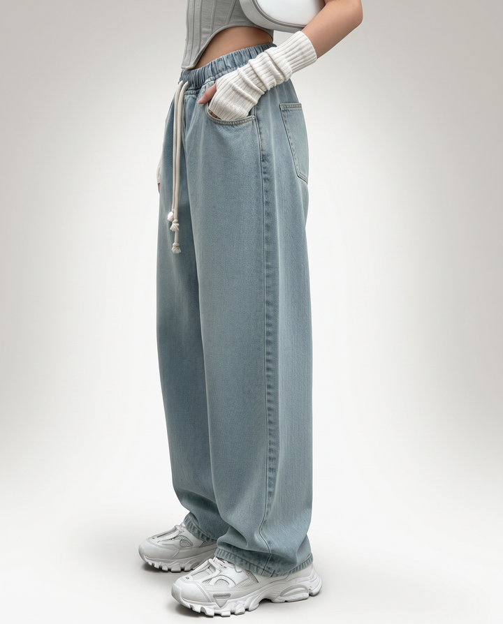 Margre | High-Waist Jeans with Drawstring Waist