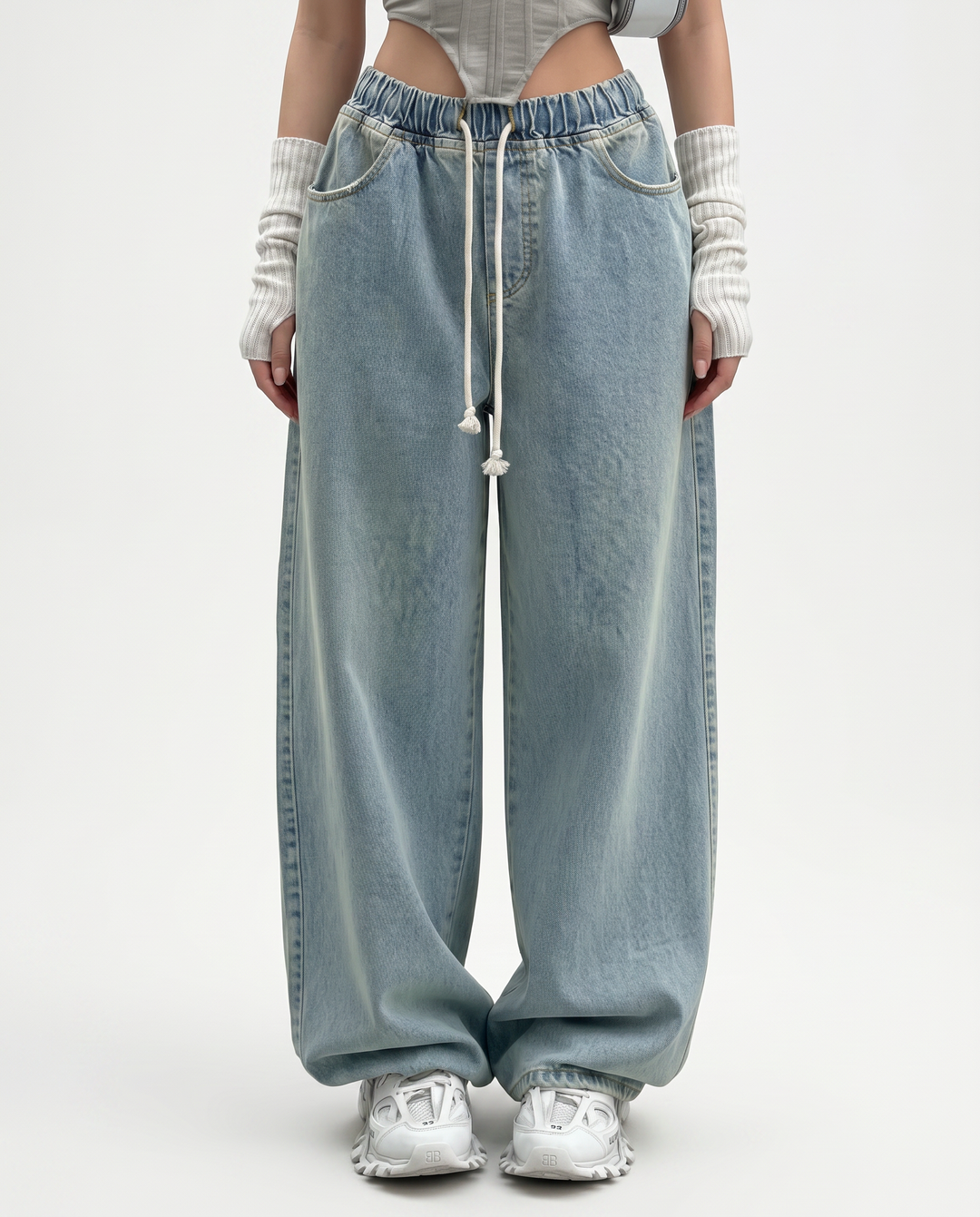 Margre | High-Waist Jeans with Drawstring Waist