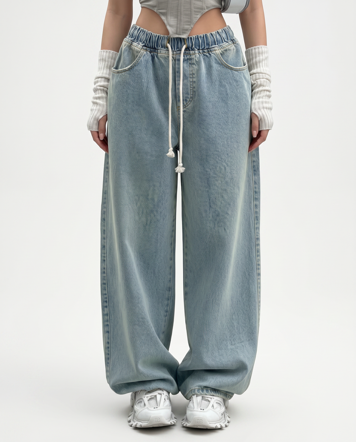 Margre | High-Waist Jeans with Drawstring Waist
