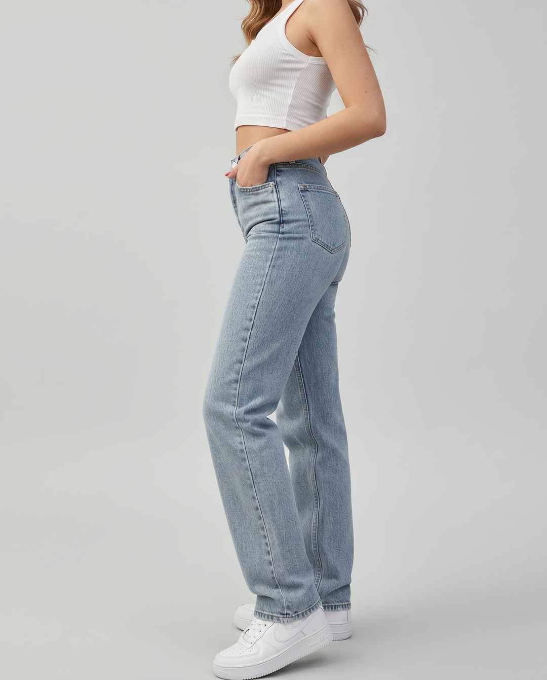 Raquel | High-Waist Jeans with Butterfly Print