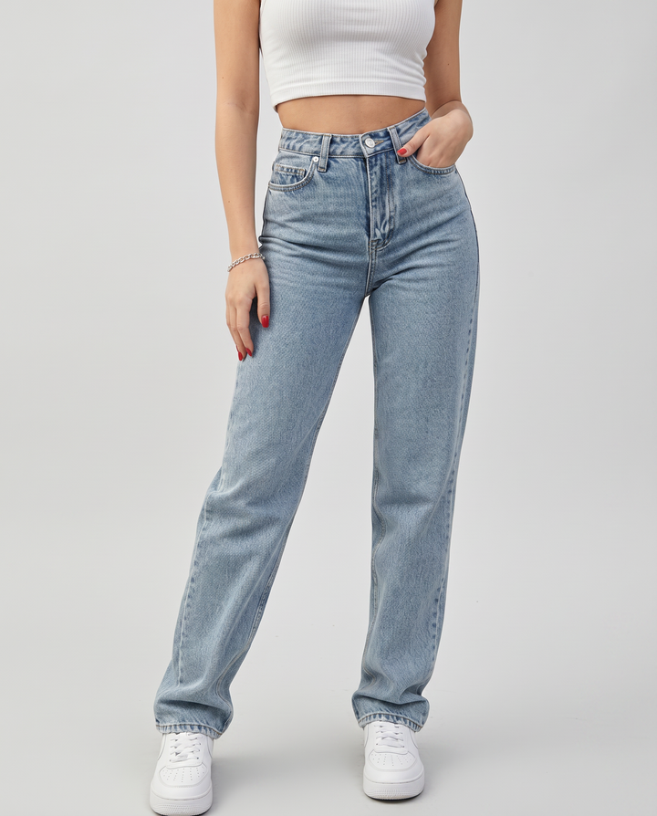 Raquel | High-Waist Jeans with Butterfly Print