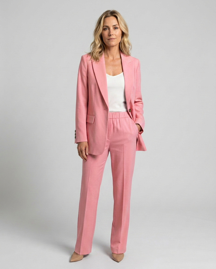 Elise | Blazer Set with Straight-Leg Trousers