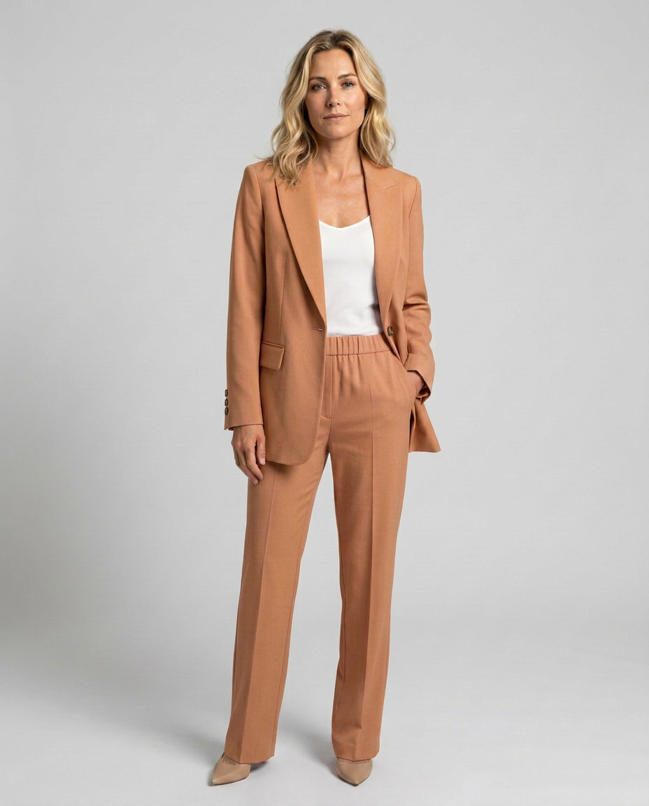 Elise | Blazer Set with Straight-Leg Trousers