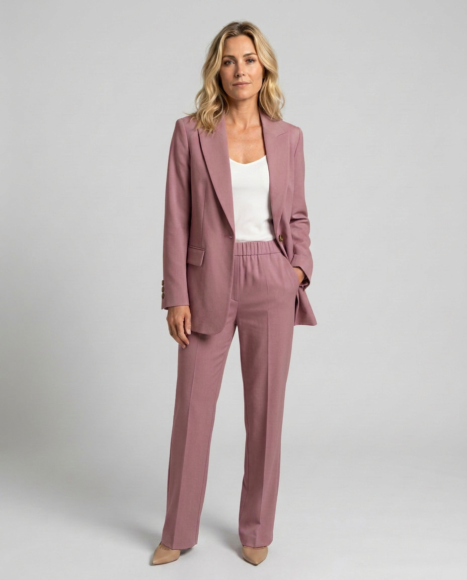 Elise | Blazer Set with Straight-Leg Trousers