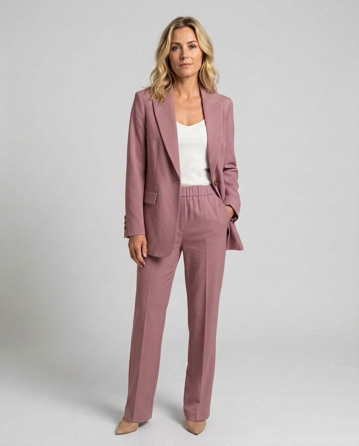 Elise | Blazer Set with Straight-Leg Trousers