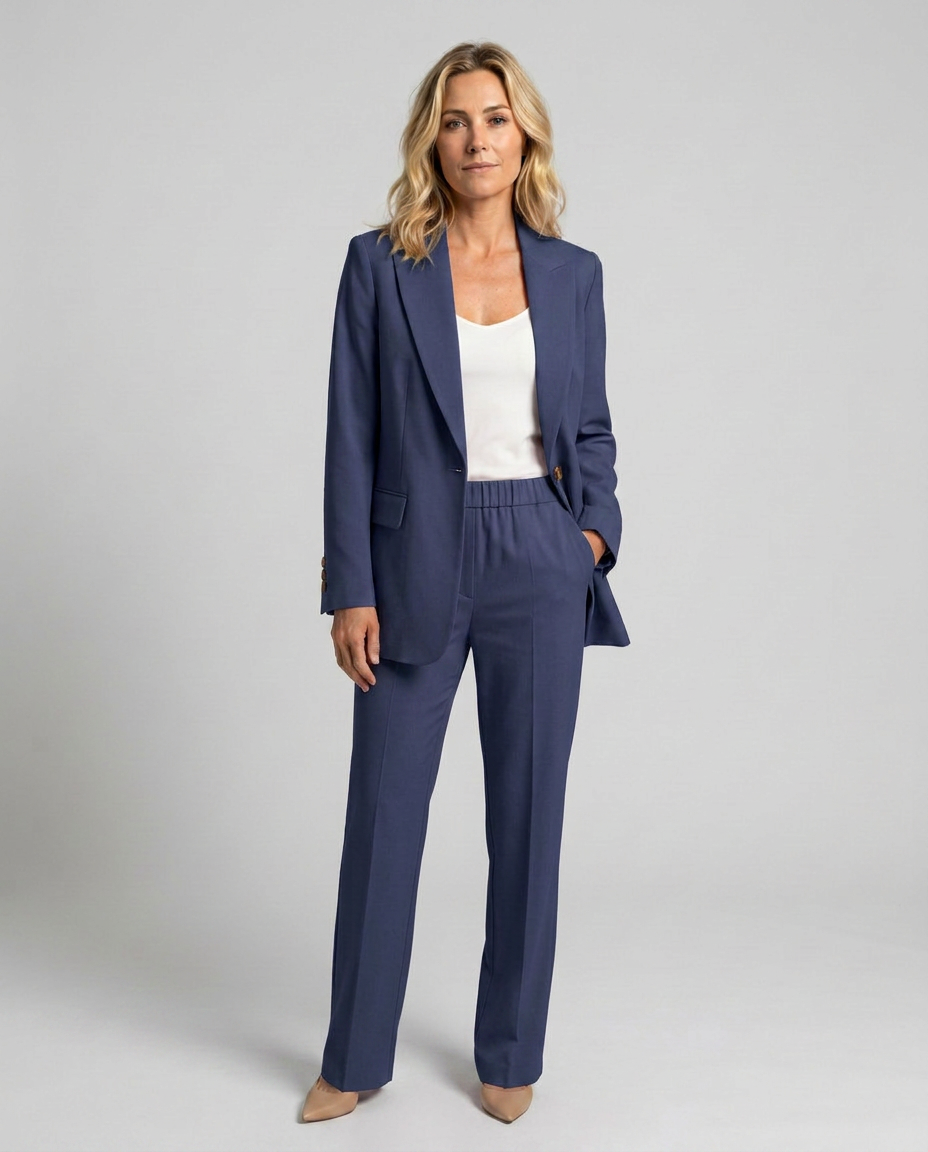 Elise | Blazer Set with Straight-Leg Trousers