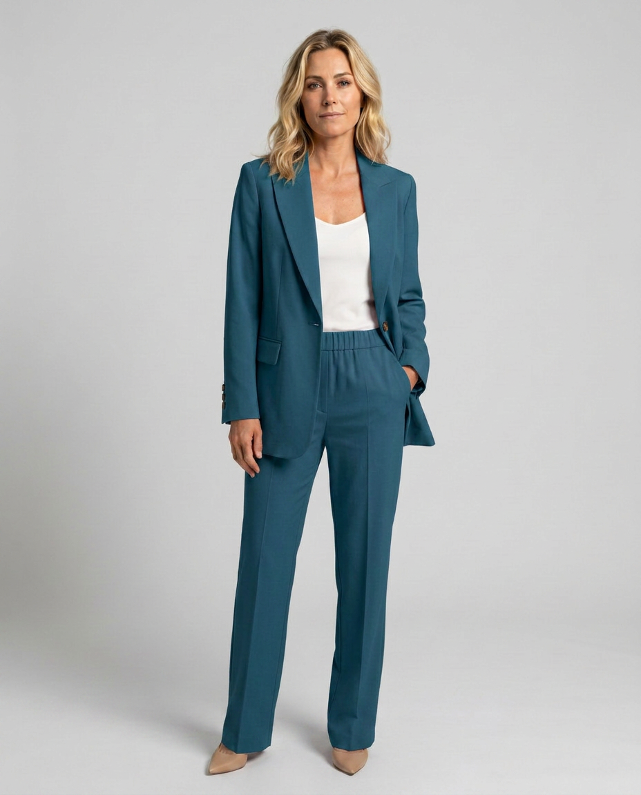 Elise | Blazer Set with Straight-Leg Trousers