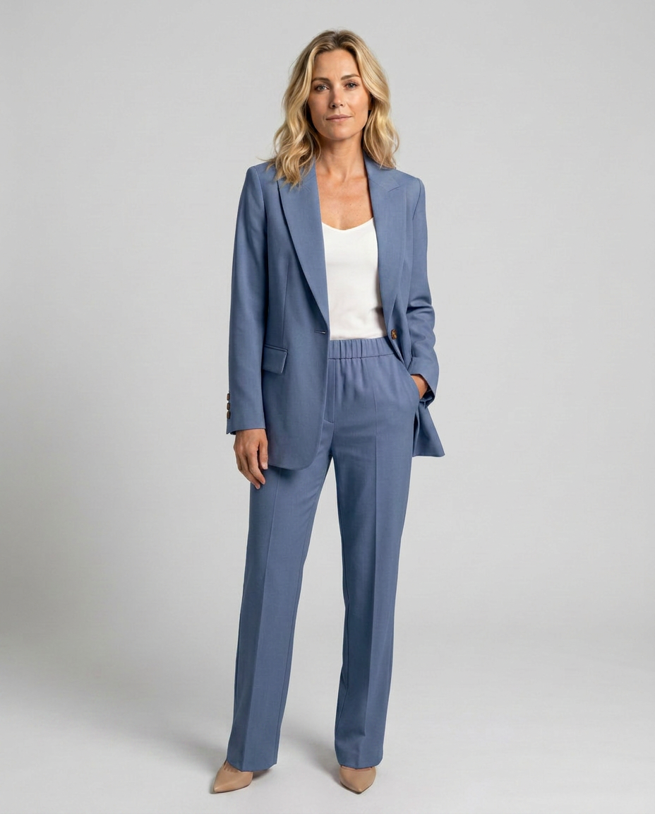 Elise | Blazer Set with Straight-Leg Trousers