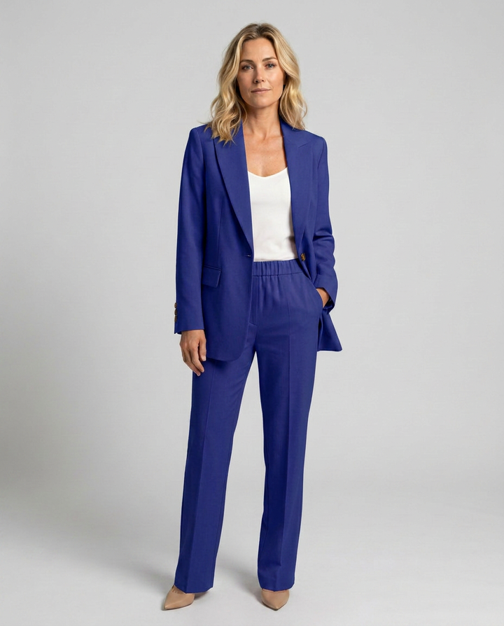 Elise | Blazer Set with Straight-Leg Trousers