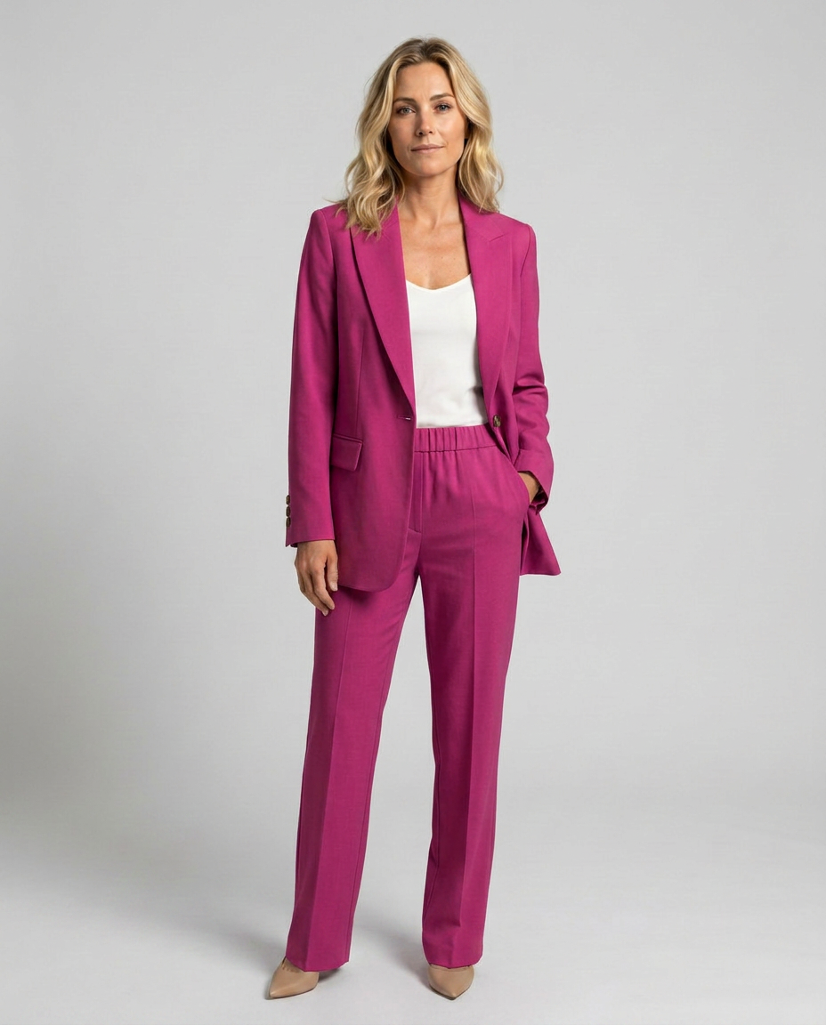 Elise | Blazer Set with Straight-Leg Trousers
