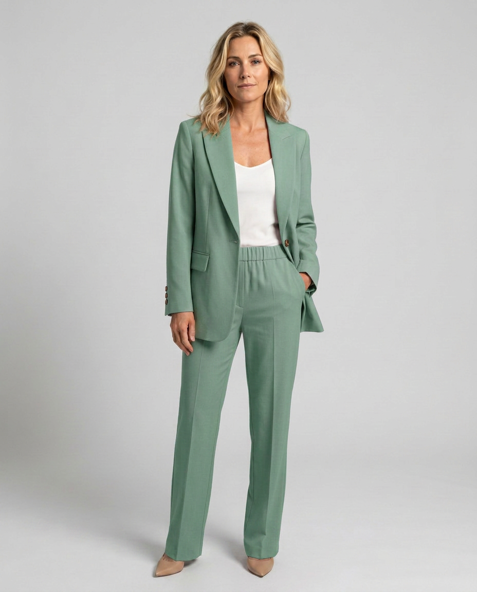 Elise | Blazer Set with Straight-Leg Trousers