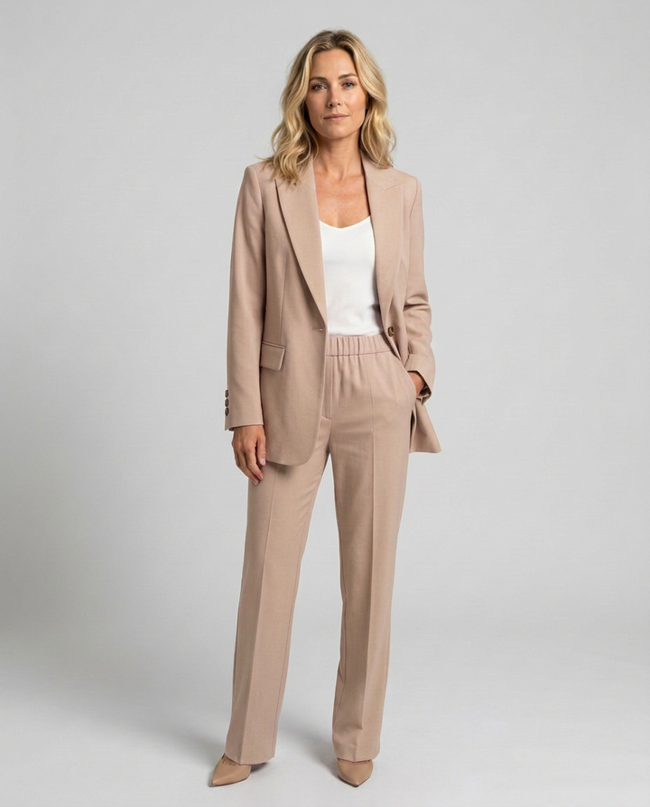 Elise | Blazer Set with Straight-Leg Trousers