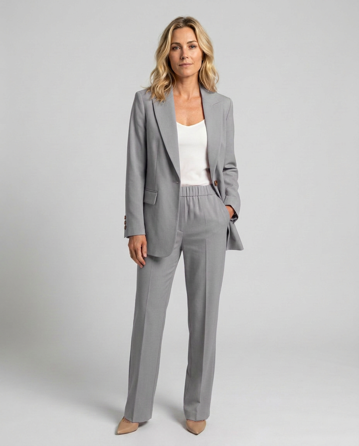Elise | Blazer Set with Straight-Leg Trousers