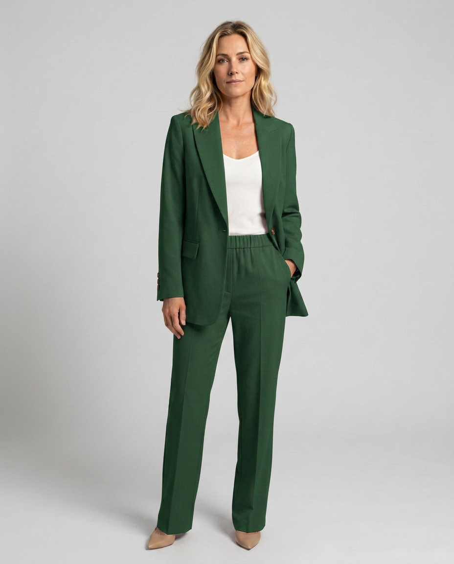 Elise | Blazer Set with Straight-Leg Trousers