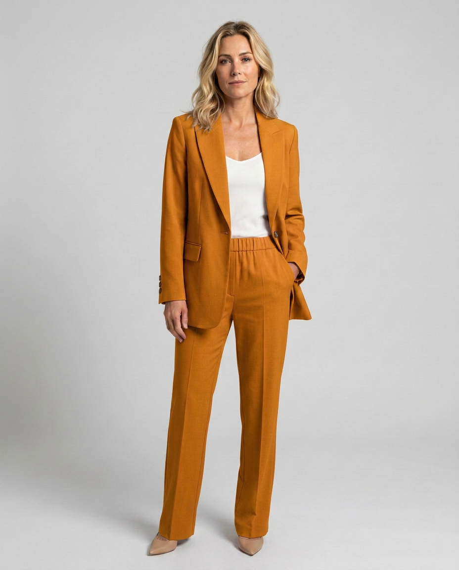 Elise | Blazer Set with Straight-Leg Trousers