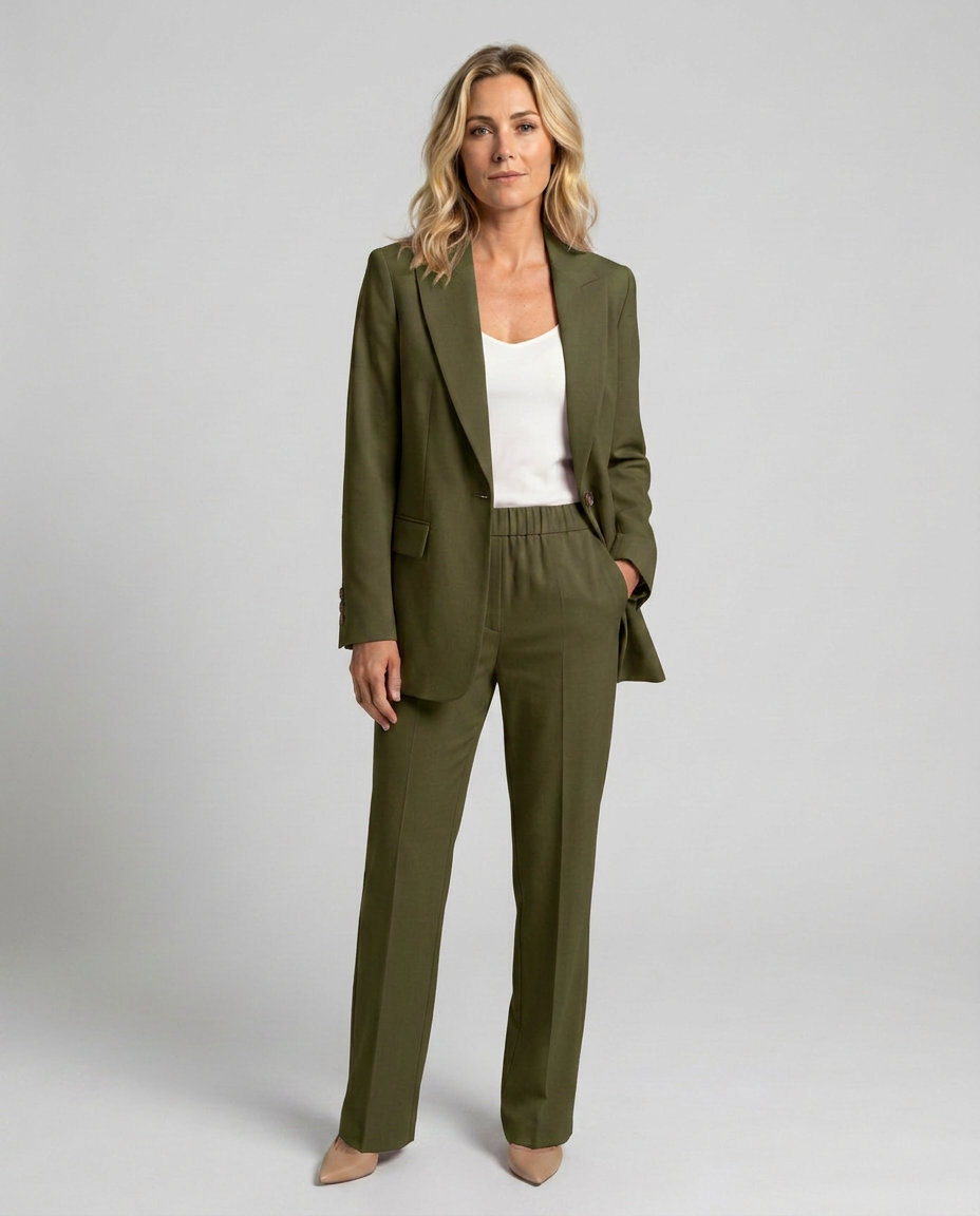 Elise | Blazer Set with Straight-Leg Trousers