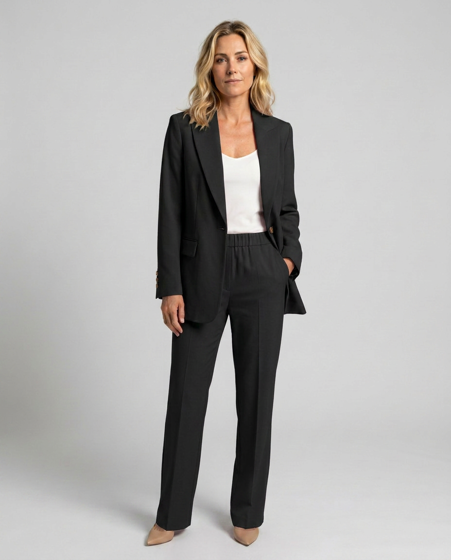 Elise | Blazer Set with Straight-Leg Trousers