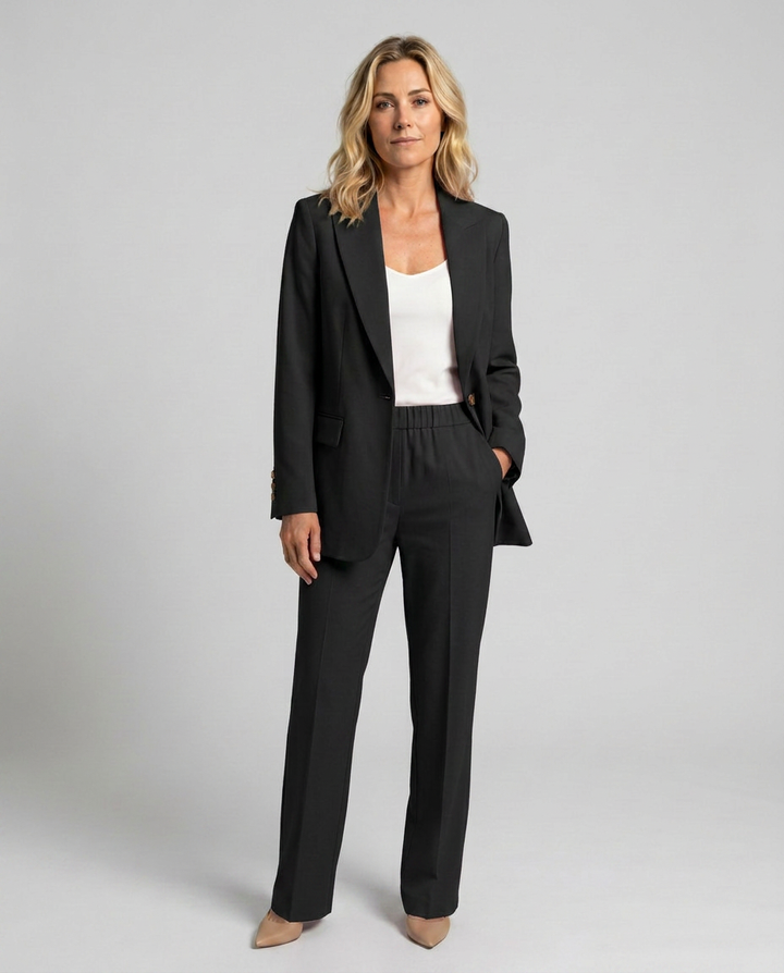 Elise | Blazer Set with Straight-Leg Trousers
