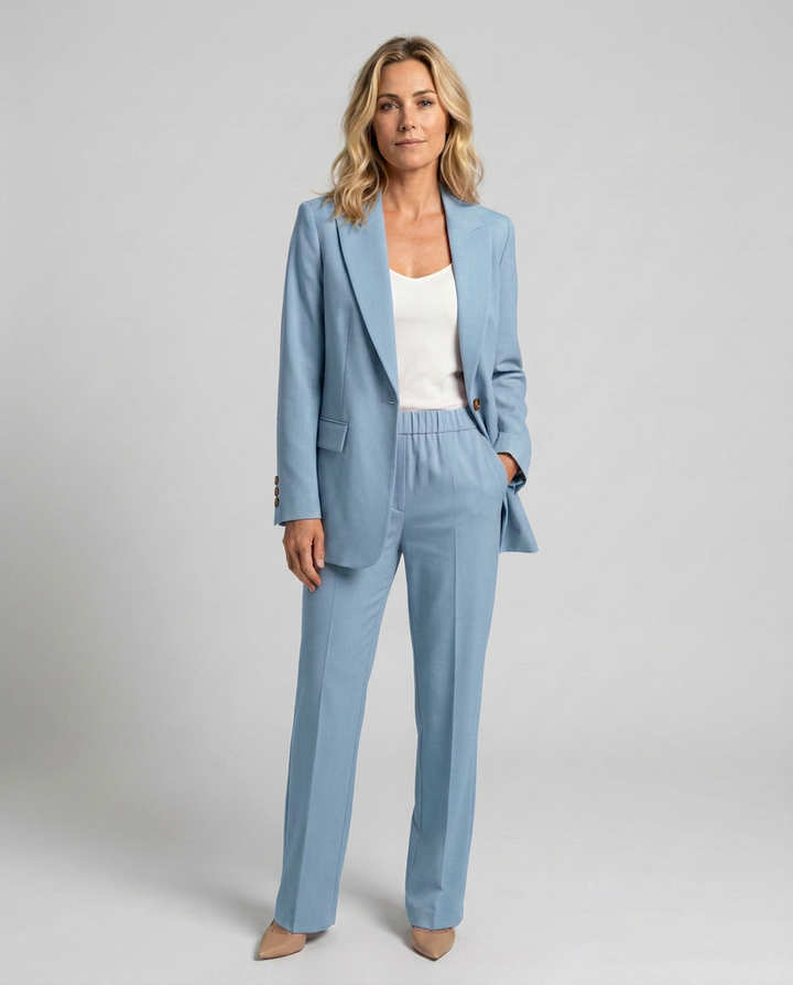 Elise | Blazer Set with Straight-Leg Trousers