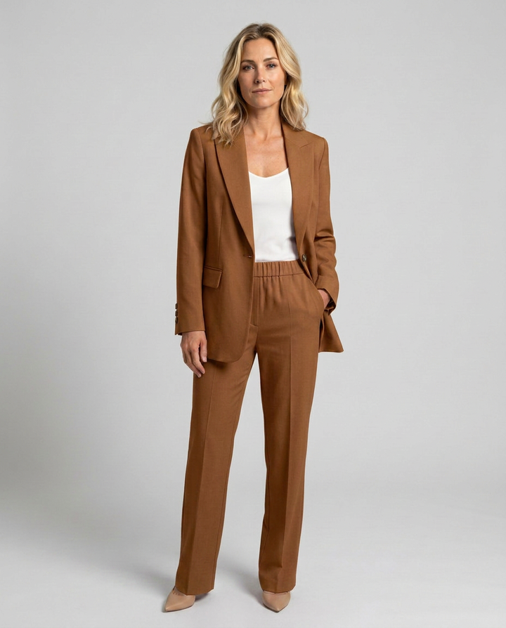 Elise | Blazer Set with Straight-Leg Trousers