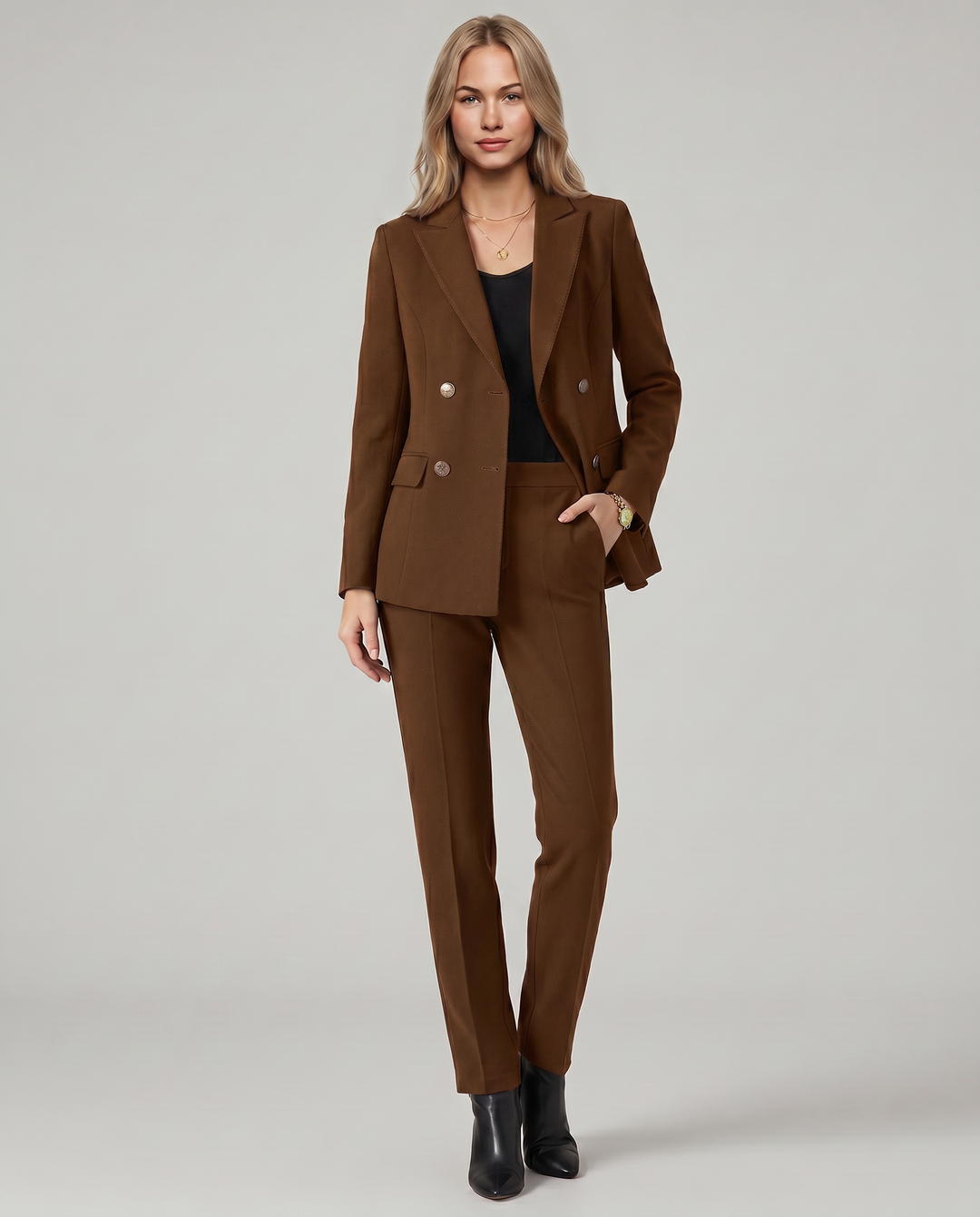 Geneva | Blazer Set with Straight-Leg Trousers