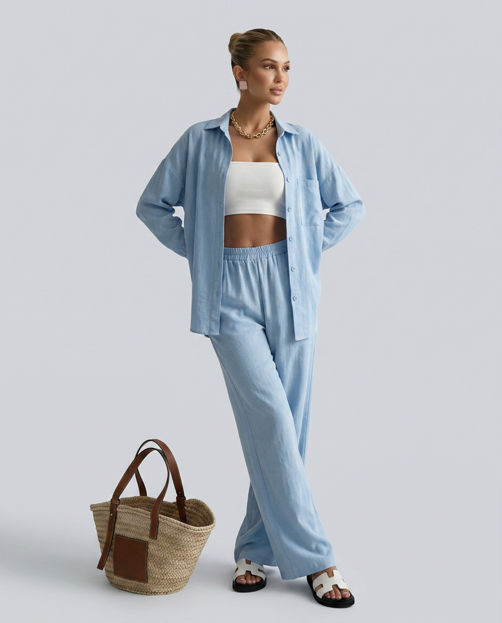 Polly | Two-Piece Set with Button Shirt