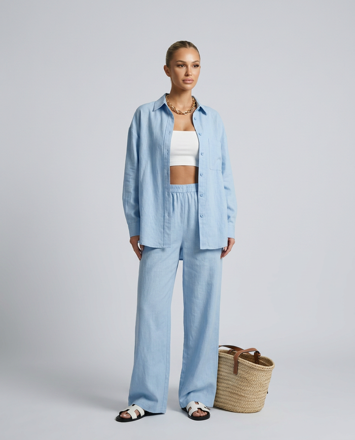 Polly | Two-Piece Set with Button Shirt