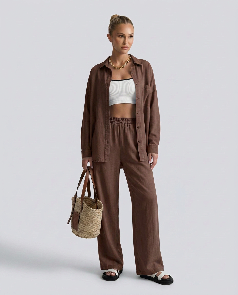 Polly | Two-Piece Set with Button Shirt