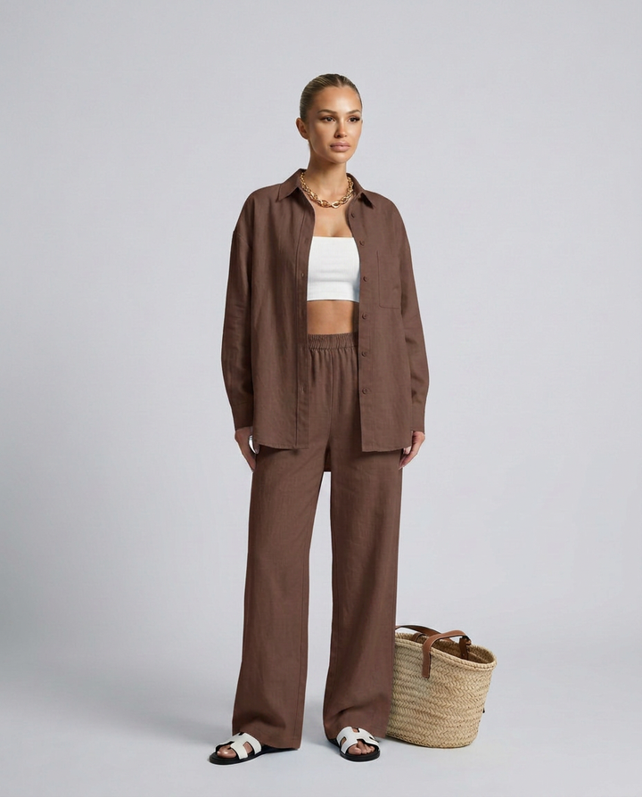 Polly | Two-Piece Set with Button Shirt