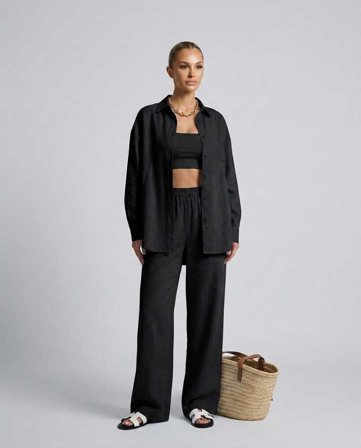 Polly | Two-Piece Set with Button Shirt