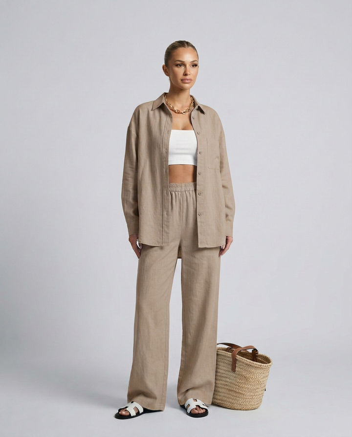 Polly | Two-Piece Set with Button Shirt