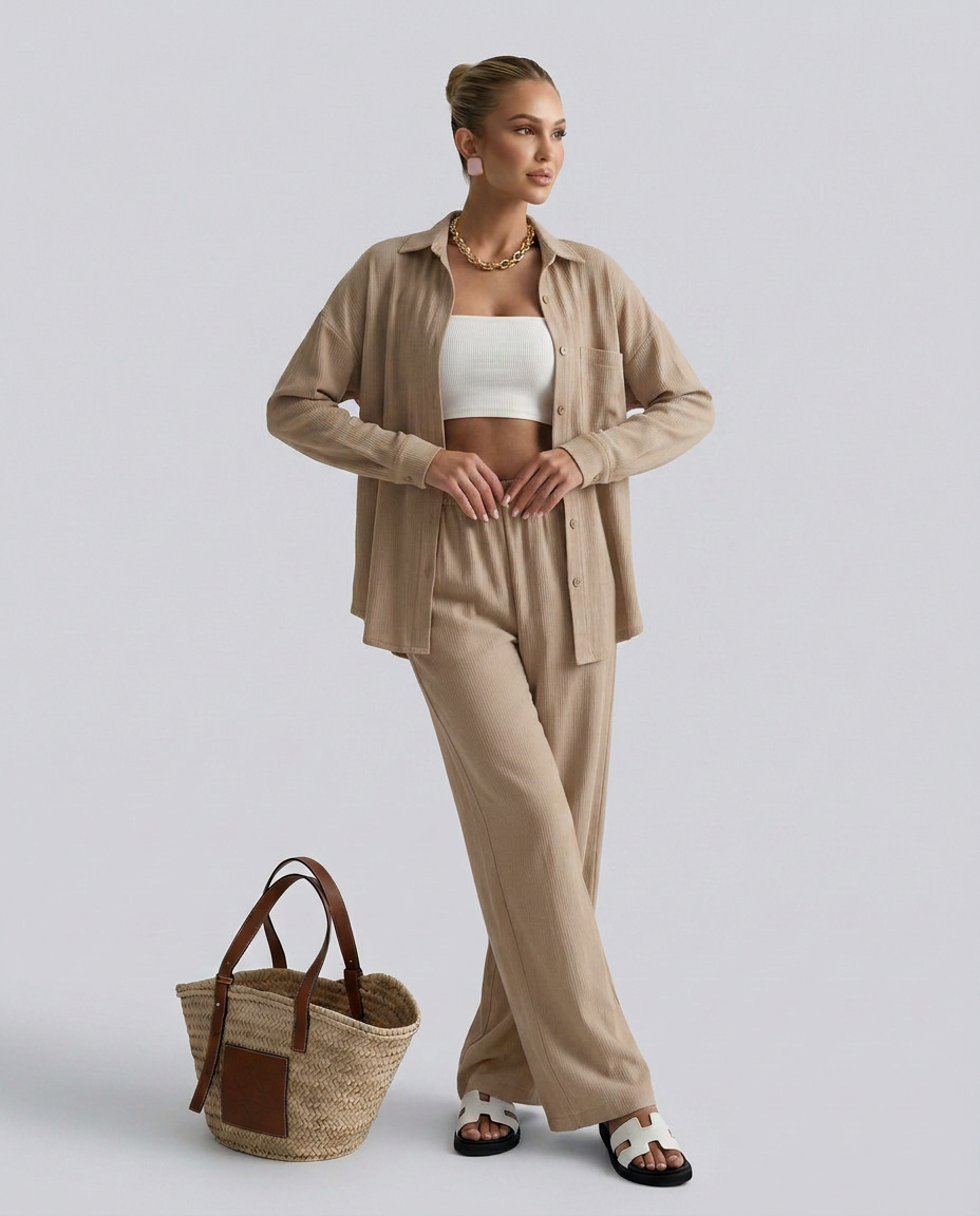 Polly | Two-Piece Set with Button Shirt