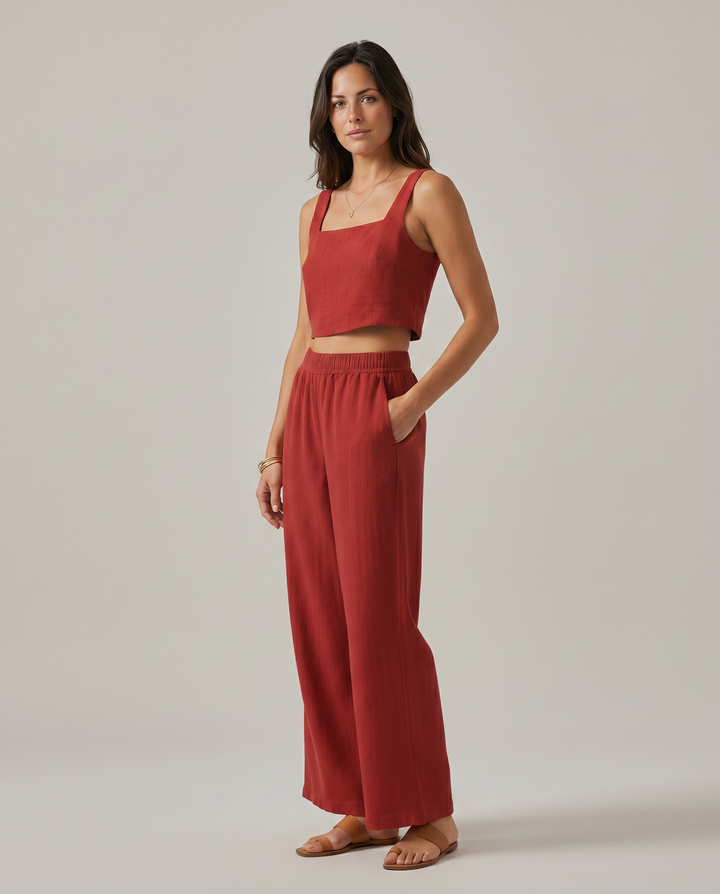Marilyn | Two-Piece Set with Wide-Leg Trousers