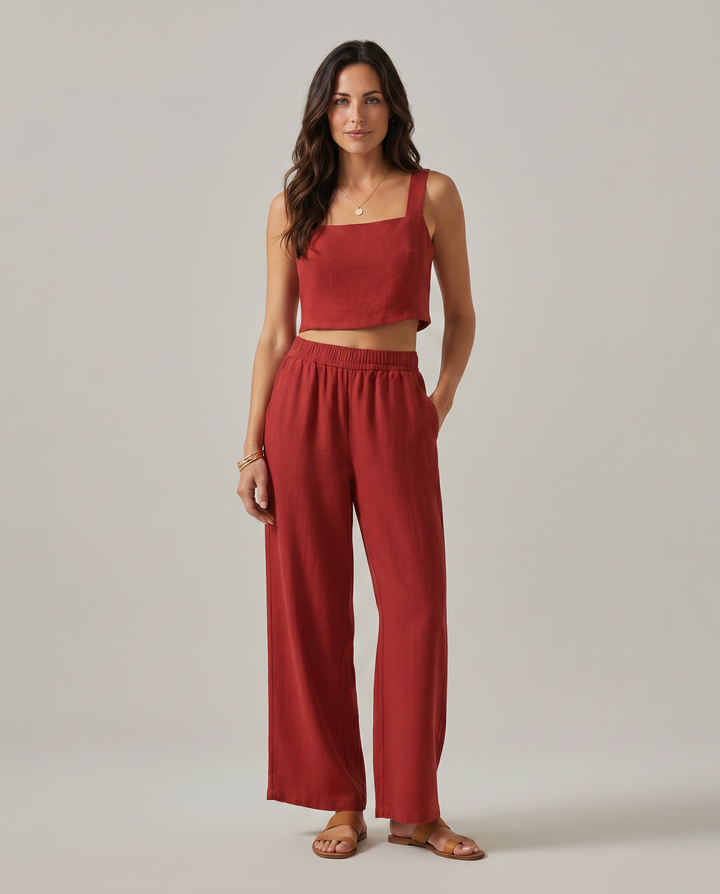 Marilyn | Two-Piece Set with Wide-Leg Trousers