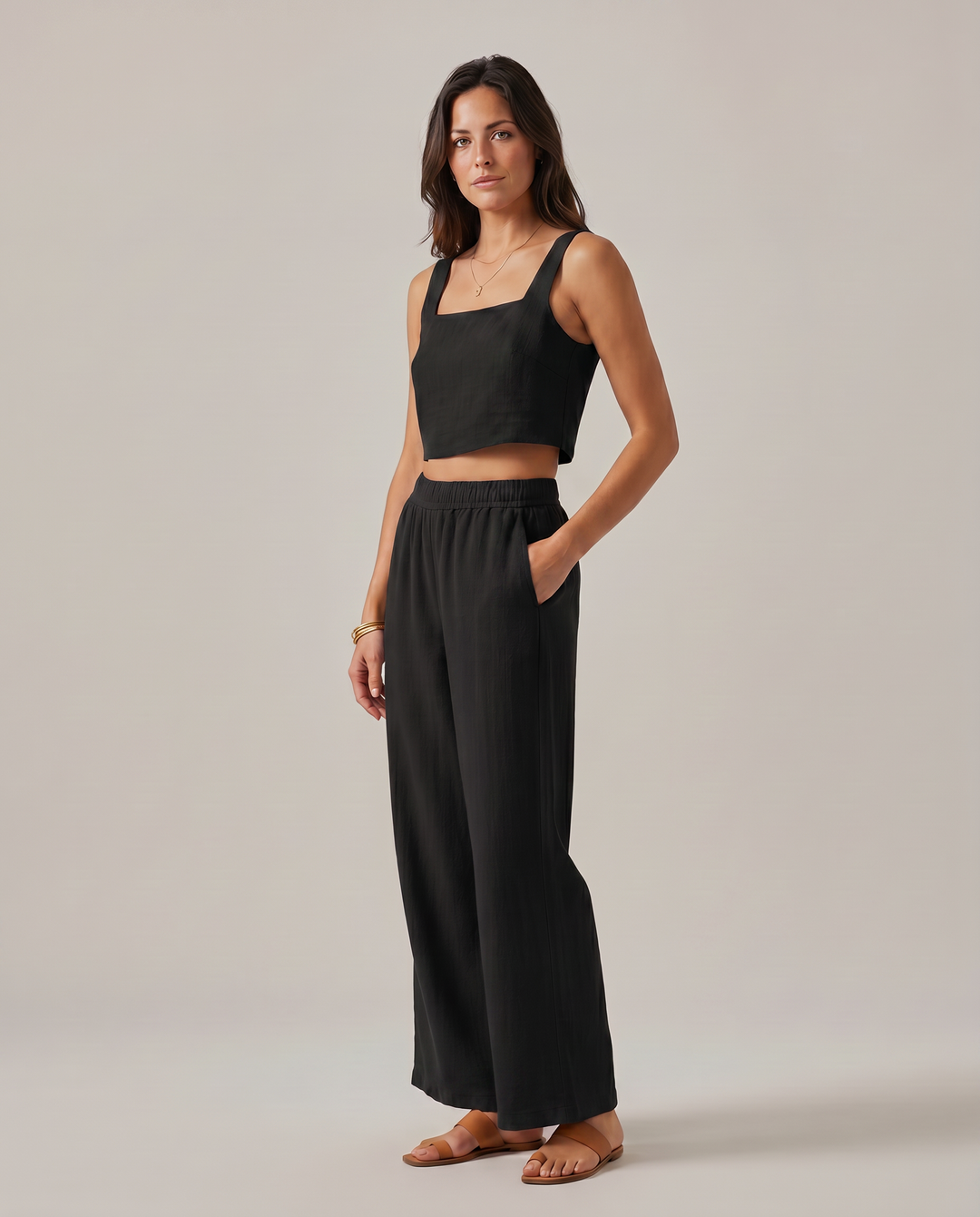 Marilyn | Two-Piece Set with Wide-Leg Trousers