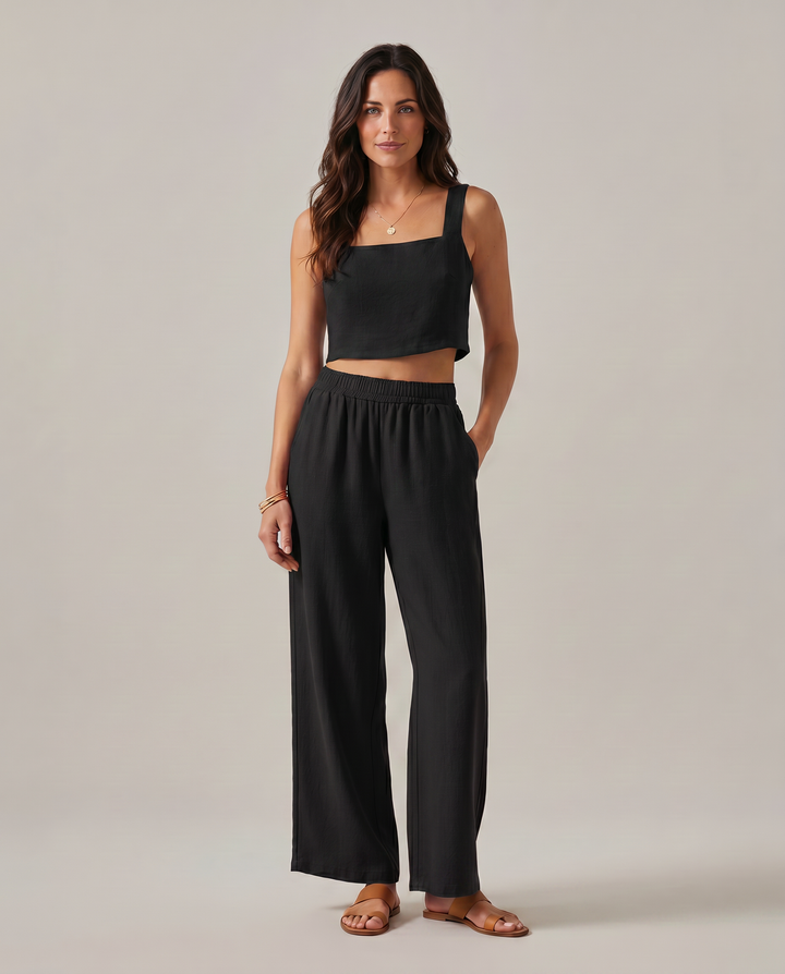Marilyn | Two-Piece Set with Wide-Leg Trousers