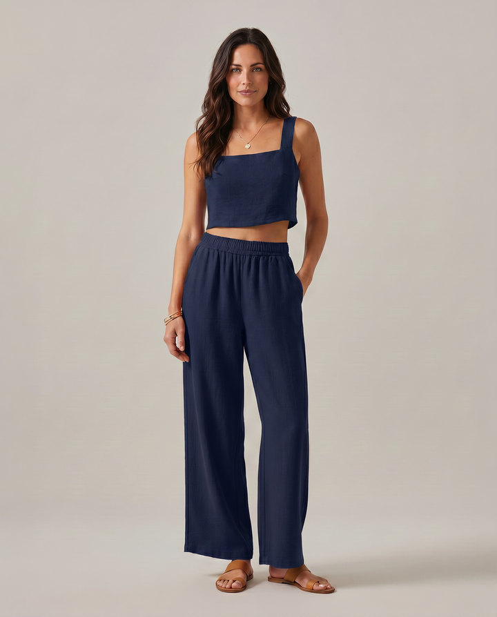 Marilyn | Two-Piece Set with Wide-Leg Trousers