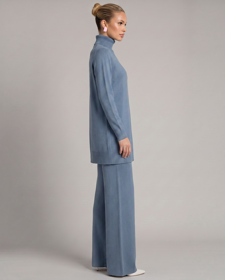 Harper | Knit Set with Wide-Leg Trousers