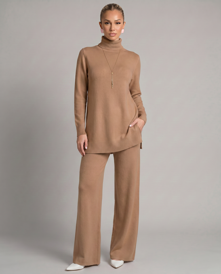 Harper | Knit Set with Wide-Leg Trousers