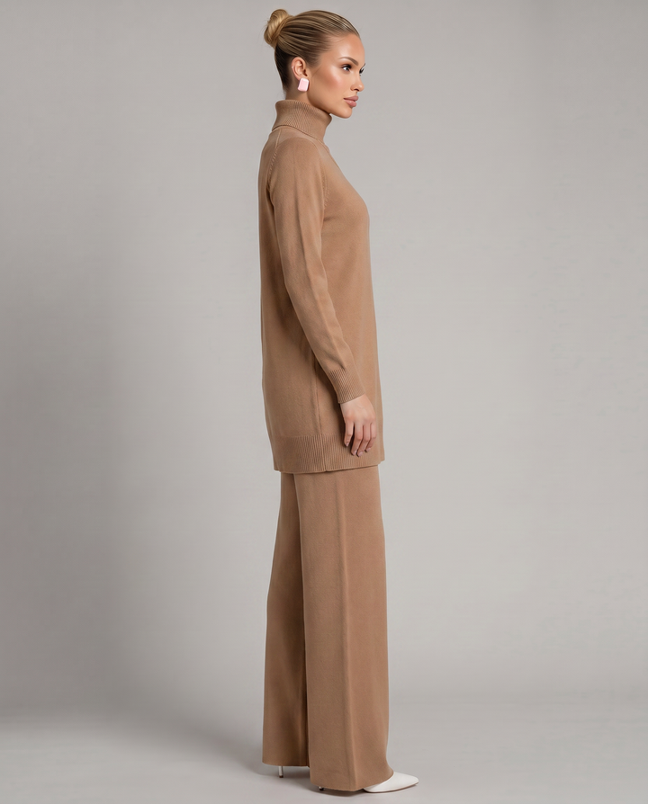 Harper | Knit Set with Wide-Leg Trousers